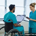 루게릭병 환자와 가족을 위한 도움 - A compassionate multidisciplinary ALS care team in a modern hospital setting, featuring a neurologis...