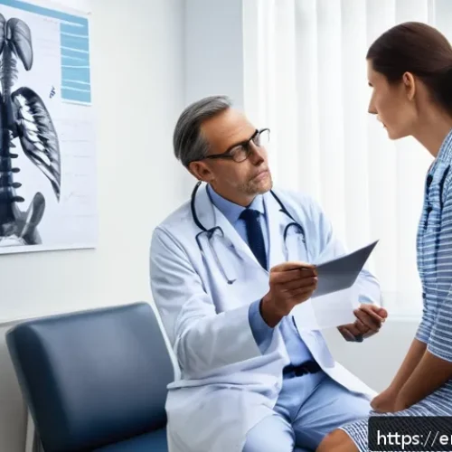 근육병 진단 비용 - A compassionate neurologist in a modern clinical office conducting a detailed initial consultation w...